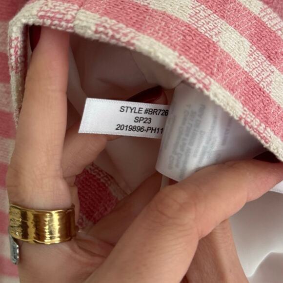 J. CREW Louisa Lady Jacket in Pink Gingham Terry Tweed Size 8 - Picture 12 of 12
